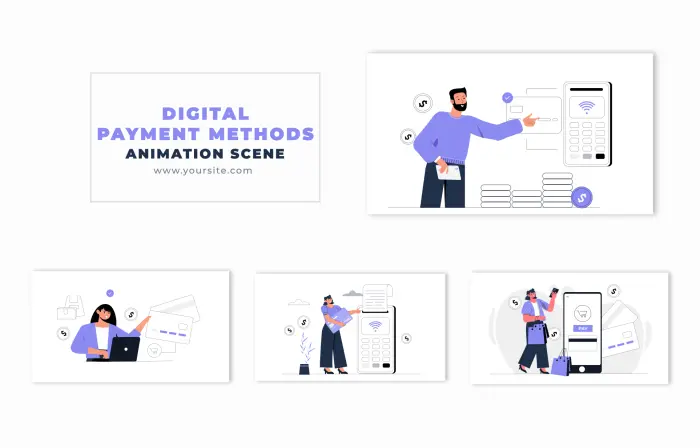 Payment Gateway Security Vector Design Animation Scene